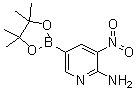 structure of CAS# 1032758-80-7, 6-氨基-5-硝基吡啶-3-硼酸频哪醇酯