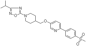 CAS 登录号：1032823-75-8, gsk 1292263, 5-[[[1-(3-异丙基-1,2,4-噁二唑-5-基)-4-哌啶基]甲基]氧基]-2-[4-(甲磺酰基)苯基]吡啶