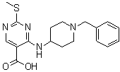 structure of CAS# 1033194-54-5, 2-(甲硫基)-4-[[1-(苯基甲基)-4-哌啶基]氨基]-5-嘧啶羧酸