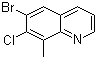 structure of CAS# 1033202-16-2, 6-溴-7-氯-8-甲基喹啉