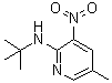 structure of CAS# 1033202-70-8, N-(1,1-Dimethylethyl)-5-methyl-3-nitro-2-pyridinamine