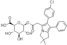 CAS 登录号：1033702-58-7, beta-D-吡喃葡萄糖醛酸 1-[6-(4-氯苯基)-2,3-二氢-2,2-二甲基-7-苯基-1H-吡咯里嗪-5-乙酸酯]
