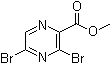 structure of CAS# 1035818-91-7, 3,5-Dibromo-2-pyrazinecarboxylic acid methyl ester