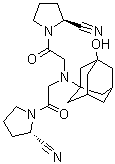 CAS 登录号：1036959-23-5, (2S)-1-[[[2[(2S)-2-氰基吡咯烷-1-基]-2-氧代乙基][(3-羟基三环[3.3.1.1(3,7)]癸-1-基)-氨基]]乙酰基]-吡咯烷-2-甲腈