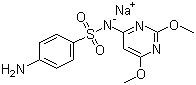 CAS 登录号：1037-50-9, 磺胺间二甲氧嘧啶钠