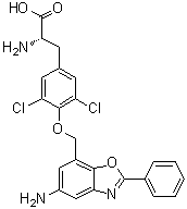 structure of CAS# 1037592-40-7, O-[(5-氨基-2-苯基-7-苯并恶唑基)甲基]-3,5-二氯-L-酪氨酸
