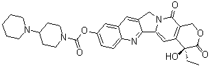 10-[4-(1-哌啶基)-1-哌啶基羰基氧基]喜树碱分子结构 (CAS 103816-16-6)