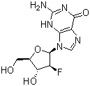 CAS 登录号：103884-98-6, 9-(2-脱氧-2-氟阿拉伯呋喃基)鸟嘌呤