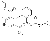 CAS # 103890-79-5, 3,5-Diethyl 4-[2-[(1Z)-3-(1,1-dimethylethoxy)-3-oxo-1-propen-1-yl]phenyl]-1,4-dihydro-2,6-dimethyl-3,5-pyridinedicarboxylate
