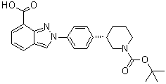 CAS # 1038916-08-3, 2-[4-[(3S)-1-[(1,1-Dimethylethoxy)carbonyl]-3-piperidinyl]phenyl]-2H-indazole-7-carboxylic acid