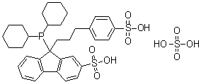 CAS 登录号：1039775-34-2, 9-(二环己基膦基)-9-[3-(4-磺基苯基)丙基]-9H-芴-2-磺酸硫酸盐
