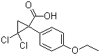 CAS # 104023-75-8 (63935-26-2), 2,2-Dichloro-1-(4-ethoxyphenyl)cyclopropanecarboxylic acid, 2,2-Dichloro-1-(4'-ethoxyphenyl)cyclopropane-1-carboxylic acid