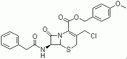 structure of CAS# 104146-10-3, 7-苯乙酰氨基-3-氯甲基-4-头孢烷酸对甲氧基苄酯