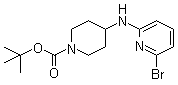 structure of CAS# 1042224-77-0, 4-[(6-Bromo-2-pyridinyl)amino]-1-piperidinecarboxylic acid tert-butyl ester