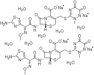 structure of CAS# 104376-79-6, 头孢曲松钠水合物