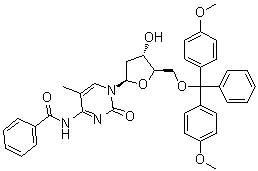 structure of CAS# 104579-03-5, N-Benzoyl-5'-O-[bis(4-methoxyphenyl)phenylmethyl]-2'-deoxy-5-methylcytidine