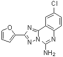 structure of CAS# 104615-18-1, 9-氯-2-(2-呋喃基)[1,2,4]三唑并[1,5-c]喹唑啉-5-胺