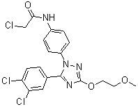 structure of CAS# 1047953-91-2, 2-氯-N-[4-[5-(3,4-二氯苯基)-3-(2-甲氧基乙氧基)-1H-1,2,4-三唑-1-基]苯基]乙酰胺