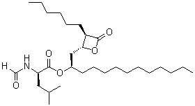 CAS # 104872-27-7, N-Formyl-D-leucine (1R)-1-[[(2R,3R)-3-hexyl-4-oxo-2-oxetanyl]methyl]dodecyl ester