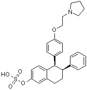 CAS # 1048953-96-3, (5R,6S)-5,6,7,8-Tetrahydro-6-phenyl-5-[4-[2-(1-pyrrolidinyl)ethoxy]phenyl]-2-naphthalenol 2-(hydrogen sulfate)