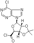 structure of CAS# 104940-65-0, 1-(6-氯-9H-嘌呤-9-基)-1-脱氧-2,3-O-异亚丙基-beta-D-呋喃核糖酰氯