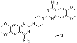 CAS # 104965-50-6, 2,2'-(1,4-Piperazinediyl)bis[6,7-dimethoxy-4-quinazolinamine] hydrochloride