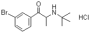 1-(3-Bromophenyl)-2-[(1,1-dimethylethyl)amino]-1-propanone hydrochloride (1:1) molecular structure (CAS 1049718-43-5)