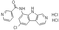 structure of CAS# 1049743-58-9, N-(6-氯-9H-吡啶并[3,4-b]吲哚-8-基)-3-吡啶甲酰胺二盐酸盐