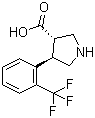 structure of CAS# 1049978-59-7, (3S,4R)-4-(2-(三氟甲基)苯基)吡咯烷-3-羧酸