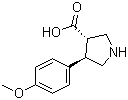 structure of CAS# 1049978-93-9, (3S,4R)-4-(4-Methoxyphenyl)pyrrolidine-3-carboxylic acid