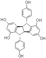 CAS # 105037-88-5, (4bR,5R,9bR,10R)-rel-(-)-4b,5,9b,10-Tetrahydro-5,10-bis(4-hydroxyphenyl)-indeno[2,1-a]indene-1,3,6,8-tetrol, (-)-Pallidol, Pallidol