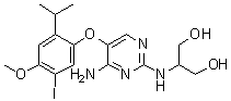 CAS # 1050670-85-3, 2-[[4-Amino-5-[5-iodo-4-methoxy-2-(1-methylethyl)phenoxy]-2-pyrimidinyl]amino]-1,3-propanediol, Ro 51