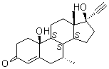 CAS # 105186-35-4, (7alpha,17alpha)-17,19-Dihydroxy-7-methyl-19-norpregn-4-en-20-yn-3-one, 10beta-Hydroxy-delta4-tibolone