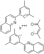 structure of CAS# 1056874-46-4, 双(2-(3,5-二甲基苯基)喹啉-C2,N')(乙酰丙酮)合铱(III)