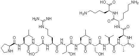 CAS # 105802-84-4, L-Prolyl-L-leucyl-L-seryl-L-arginyl-L-threonyl-L-leucyl-L-seryl-L-valyl-L-alanyl-L-alanyl-L-lysyl-L-lysine