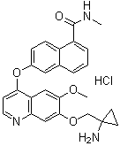 CAS 登录号：1058137-84-0, 6-[[7-[(1-氨基环丙基)甲氧基]-6-甲氧基-4-喹啉基]氧基]-N-甲基-1-萘甲酰胺盐酸盐