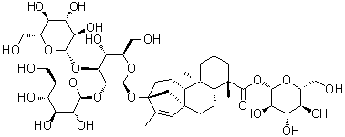 CAS # 1058600-85-3, (4alpha)-13-[(O-beta-D-Glucopyranosyl-(1→2)-O-[beta-D-glucopyranosyl-(1→3)]-beta-D-glucopyranosyl)oxy]-kaur-15-en-18-oic acid beta-D-glucopyranosyl ester, DAQ 3