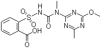 CAS # 106040-48-6, Tribenuron, 2-[4-Methoxy-6-methyl-1,3,5-triazin-2-yl(methyl)carbamoylsulfamoyl]benzoic acid