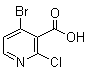 structure of CAS# 1060805-68-6, 4-溴-2-氯-3-吡啶羧酸