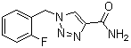 structure of CAS# 106308-41-2, 1-[(2-Fluorophenyl)methyl]-1H-1,2,3-triazole-4-carboxamide