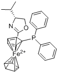structure of CAS# 1065474-88-5, (2S)-1-[(4R)-4,5-Dihydro-4-(1-methylethyl)-2-oxazolyl]-2-(diphenylphosphino)ferrocene