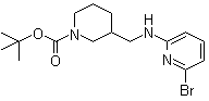 structure of CAS# 1065484-38-9, 3-[[(6-溴-2-吡啶基)氨基]甲基]-1-哌啶甲酸叔丁酯