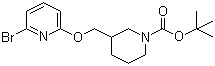 structure of CAS# 1065484-40-3, 3-[[(6-溴-2-吡啶基)氧基]甲基]-1-哌啶甲酸叔丁酯
