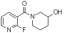 structure of CAS# 1065484-91-4, (2-氟-3-吡啶基)(3-羟基-1-哌啶基)甲酮