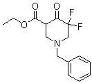 structure of CAS# 1067915-34-7, 5,5-二氟-4-氧代-1-苄基-3-哌啶羧酸乙酯