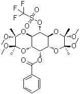 CAS 登录号：1068089-34-8, 1,6-O-[(1R,2R)-1,2-二甲氧基-1,2-二甲基-1,2-乙二基]-3,4-O-[(1S,2S)-1,2-二甲氧基-1,2-二甲基-1,2-乙二基]-myo-肌醇 5-苯甲酸酯 2-(1,1,1-三氟甲烷磺酸酯)