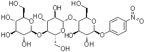 structure of CAS# 106927-48-4, 对硝基苯基 beta-D-纤维三糖苷