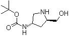 structure of CAS# 1070295-74-7, N-[(3S,5R)-5-(羟甲基)-3-吡咯烷基]氨基甲酸叔丁酯
