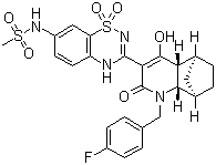 CAS # 1071517-39-9, N-[3-[(4aR,5S,8R,8aS)-1-[(4-Fluorophenyl)methyl]-1,2,4a,5,6,7,8,8a-octahydro-4-hydroxy-2-oxo-5,8-methanoquinolin-3-yl]-1,1-dioxido-2H-1,2,4-benzothiadiazin-7-yl]methanesulfonamide