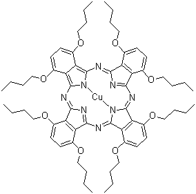 structure of CAS# 107227-88-3, 1,4,8,11,15,18,22,25-八丁氧基-29H,31H-酞菁铜(II)